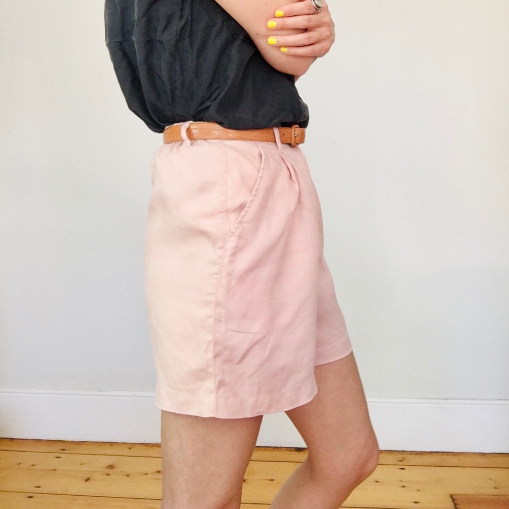 Vintage faded pink linen shorts - Picture 8 of 15